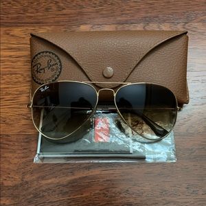 Ray-Ban Aviators RB3025- Gold/Brown Gradient- NEW
